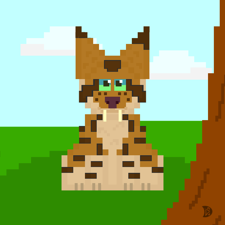 Chibi Pixel gif - 3 moving elements